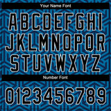 Custom Blue Black-White 3D Pattern Design Authentic Baseball Jersey