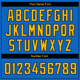 Custom Blue Gold-Black Side Stripes Authentic City Edition Basketball Jersey
