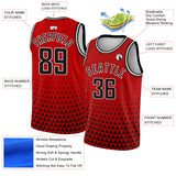 Custom Red Black-White Triangle Shapes Authentic City Edition Basketball Jersey