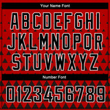 Custom Red Black-White Triangle Shapes Authentic City Edition Basketball Jersey