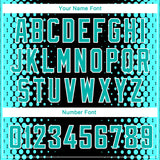 Custom Black Aqua-White Halftone Authentic City Edition Basketball Jersey