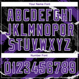 Custom Black Purple-White 3D Pattern Design Torn Paper Style Authentic Basketball Jersey