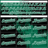 Custom Black Kelly Green-White 3D Pattern Design Abstract Brush Stroke Authentic Baseball Jersey