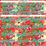 Custom Red Kelly Green-White 3D Pattern Design Northeast China Big Flower Authentic Baseball Jersey