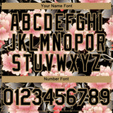 Custom Black Old Gold 3D Pattern Design Northeast China Big Flower Authentic Baseball Jersey