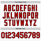 Custom White Red-Black Line Authentic Baseball Jersey