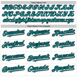 Custom White Teal-Black Line Authentic Baseball Jersey