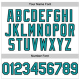 Custom White Teal-Black Line Authentic Baseball Jersey