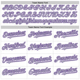 Custom White Purple-Gray Line Authentic Baseball Jersey