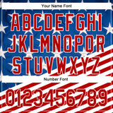 Custom Royal Red-White 3D American Flag Patriotic Authentic Baseball Jersey