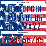 Custom White Red-Royal 3D American Flag Patriotic Authentic Baseball Jersey