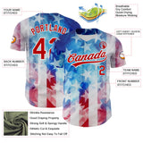 Custom White Red-Royal 3D American Flag Patriotic Authentic Baseball Jersey