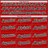 Custom Red Black-White Line Authentic Baseball Jersey