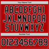 Custom Red Black-White Line Authentic Baseball Jersey