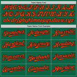 Custom Kelly Green Orange-Black Line Authentic Baseball Jersey