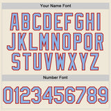 Custom Cream Light Blue-Red Line Authentic Baseball Jersey