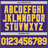 Custom Purple Gold-White Line Authentic Baseball Jersey