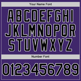 Custom Purple Black-White Line Authentic Baseball Jersey