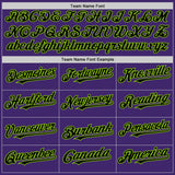 Custom Purple Black-Neon Green Line Authentic Baseball Jersey