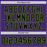 Custom Purple Black-Neon Green Line Authentic Baseball Jersey