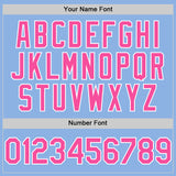 Custom Light Blue Pink-White Line Authentic Baseball Jersey