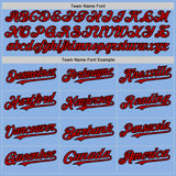 Custom Light Blue Red-Black Line Authentic Baseball Jersey