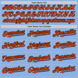 Custom Light Blue Orange-Black Line Authentic Baseball Jersey