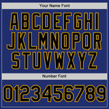 Custom Royal Black-Gold Line Authentic Baseball Jersey