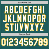 Custom Teal White-Gold Line Authentic Baseball Jersey