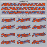 Custom Gray Orange-Royal Line Authentic Baseball Jersey