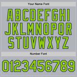 Custom Gray Neon Green-Navy Line Authentic Baseball Jersey