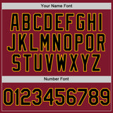 Custom Crimson Black-Gold Line Authentic Baseball Jersey