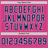 Custom Pink Navy-White Line Authentic Baseball Jersey