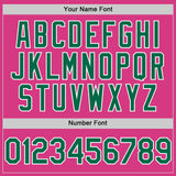 Custom Pink Kelly Green-White Line Authentic Baseball Jersey