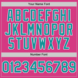 Custom Pink Teal-White Line Authentic Baseball Jersey