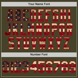 Custom Olive Vintage USA Flag Red-Cream Line Authentic Salute To Service Baseball Jersey