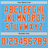Custom Sky Blue Orange-White Line Authentic Baseball Jersey