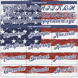 Custom Red Navy-White 3D American Flag Patriotic Performance T-Shirt