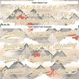 Custom Vegas Gold White 3D Pattern Design Sun Rays Through Mountain Tops Authentic Baseball Jersey