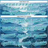 Custom White Teal 3D Pattern Design Mountains Authentic Baseball Jersey