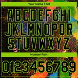 Custom Black Neon Green 3D Pattern Design Holi Festival Color Powder Authentic Baseball Jersey