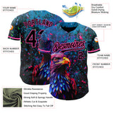 Custom Black Pink 3D Pattern Design Holi Festival Color Powder Authentic Baseball Jersey