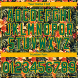 Custom Black Green-Yellow 3D Pattern Design Tropical Hawaii Plant With Bird Performance T-Shirt
