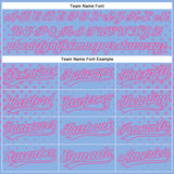 Custom Light Blue Pink 3D Pattern Design Geometric Stars Authentic Baseball Jersey