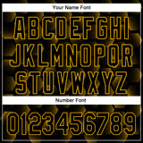 Custom Black Gold 3D Pattern Design Halftone Geometric Shapes Authentic Baseball Jersey