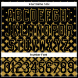 Custom Black Old Gold 3D Pattern Design Geometric Shapes Authentic Baseball Jersey