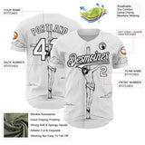 Custom White Black 3D Pattern Design Religion Cross Jesus Christ Good Friday Authentic Baseball Jersey