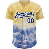 Custom Yellow Royal-White 3D Pattern Design Religion Jesus Christ Authentic Baseball Jersey