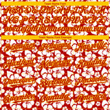 Custom Red Yellow 3D Pattern Design Tropical Hawaii Flower Authentic Baseball Jersey