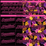 Custom Black Pink 3D Pattern Design Tropical Flower And Hawaii Palm Leaves Authentic Baseball Jersey